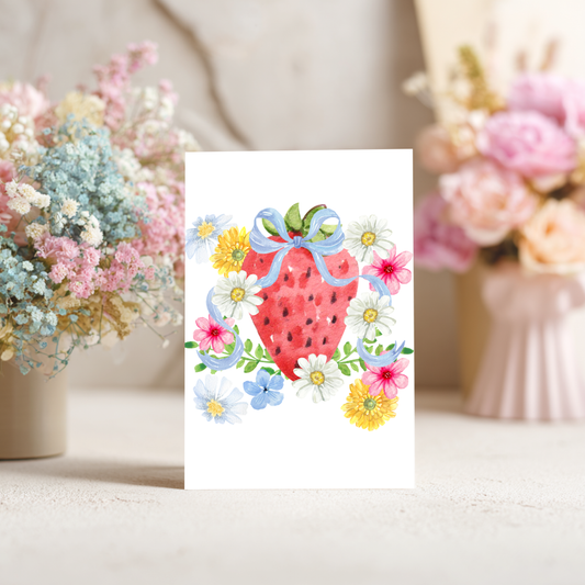 Spring Greeting Card – Watercolor Floral Design Blank Inside by The Saltwater Press