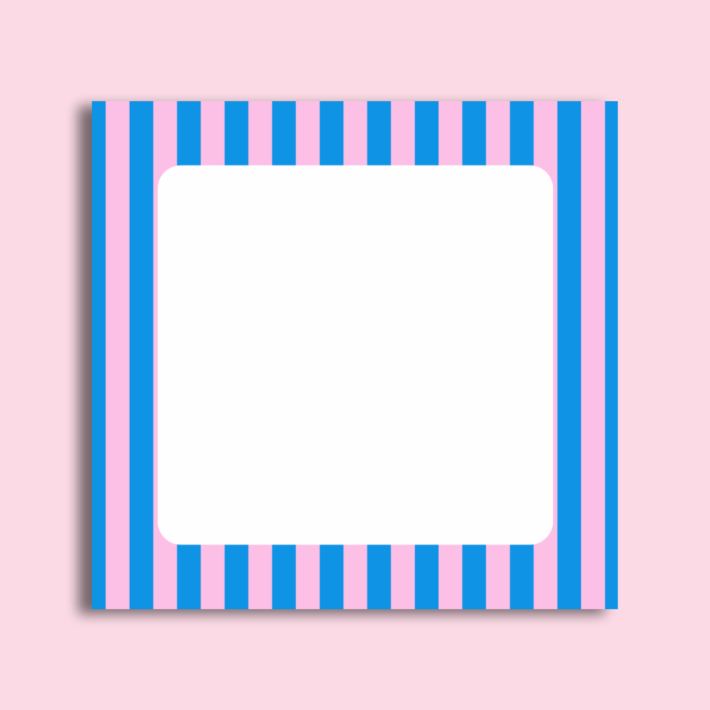 Striped Sticky Note Pad Pink and Blue by The Saltwater Press