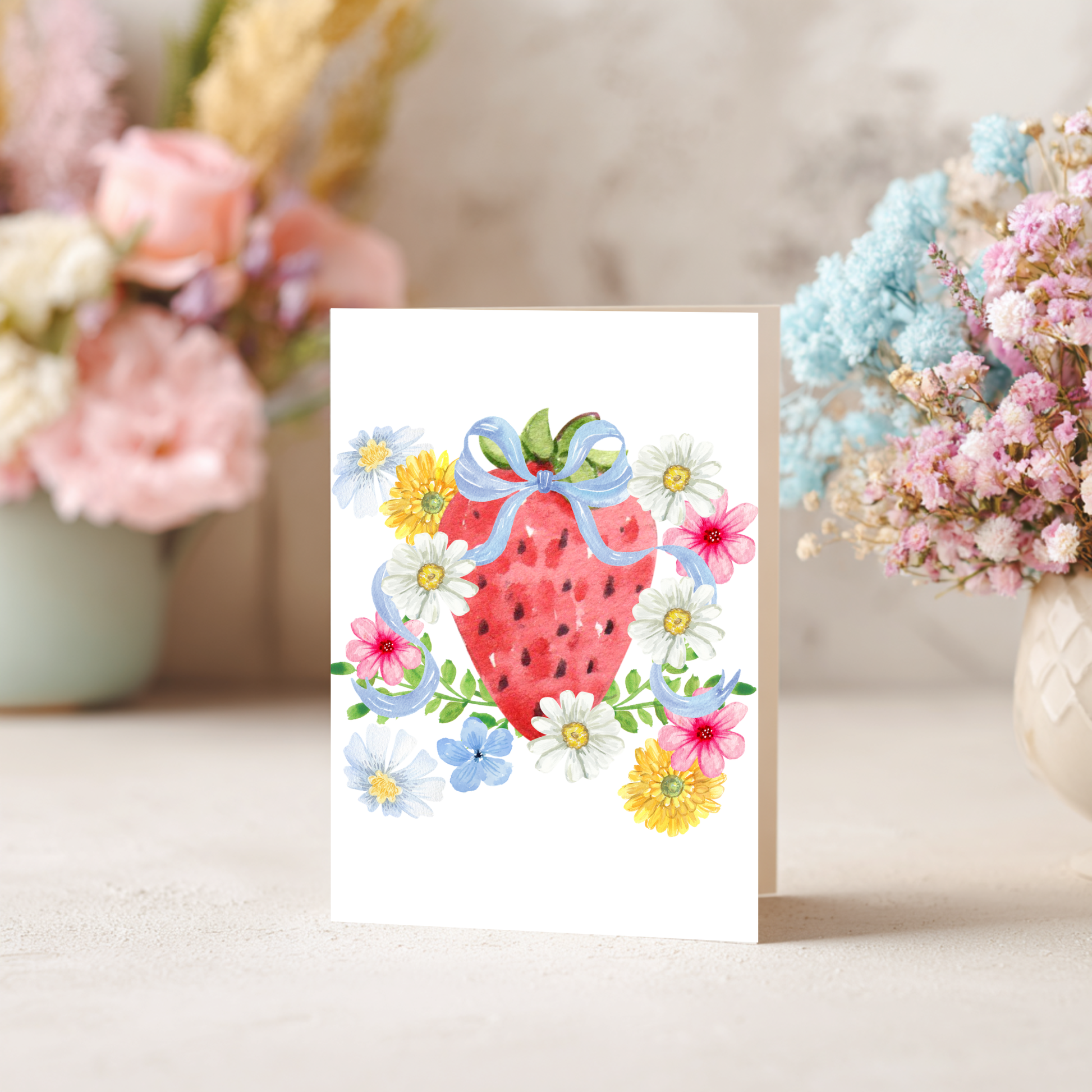 Spring Greeting Card – Watercolor Floral Design Blank Inside by The Saltwater Press