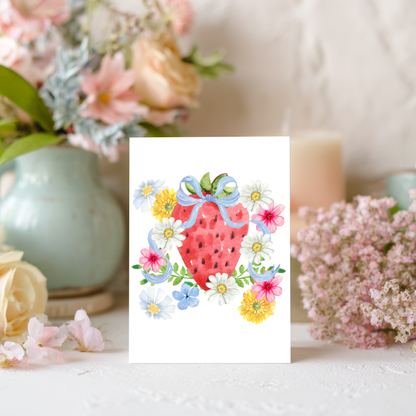 Spring Greeting Card – Watercolor Floral Design Blank Inside by The Saltwater Press