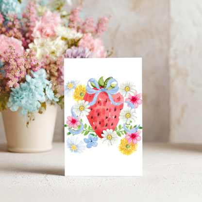 Spring Greeting Card – Watercolor Floral Design Blank Inside by The Saltwater Press