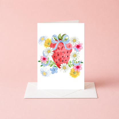 Spring Greeting Card – Watercolor Floral Design Blank Inside by The Saltwater Press