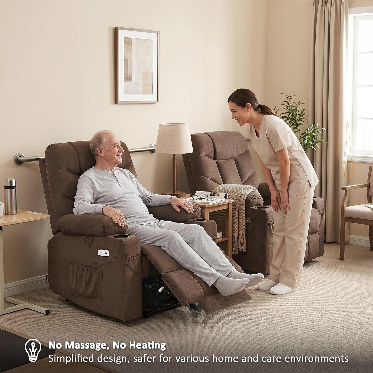 Power Lift Recliner Chair with 140° Recline, USB-C Charging & Cup Holders