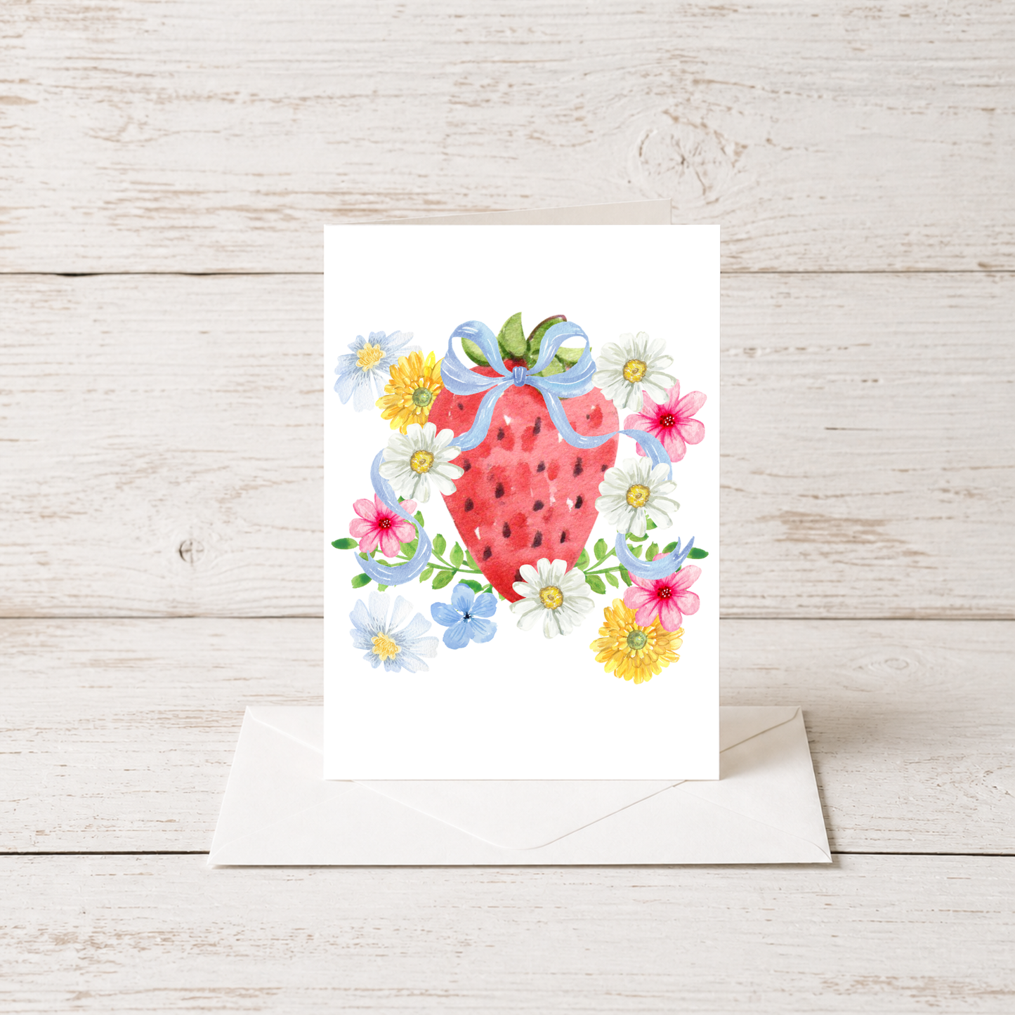 Spring Greeting Card – Watercolor Floral Design Blank Inside by The Saltwater Press