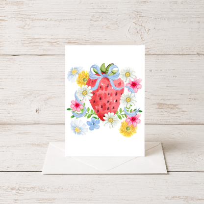 Spring Greeting Card – Watercolor Floral Design Blank Inside by The Saltwater Press