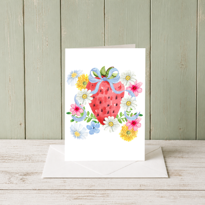 Spring Greeting Card – Watercolor Floral Design Blank Inside by The Saltwater Press