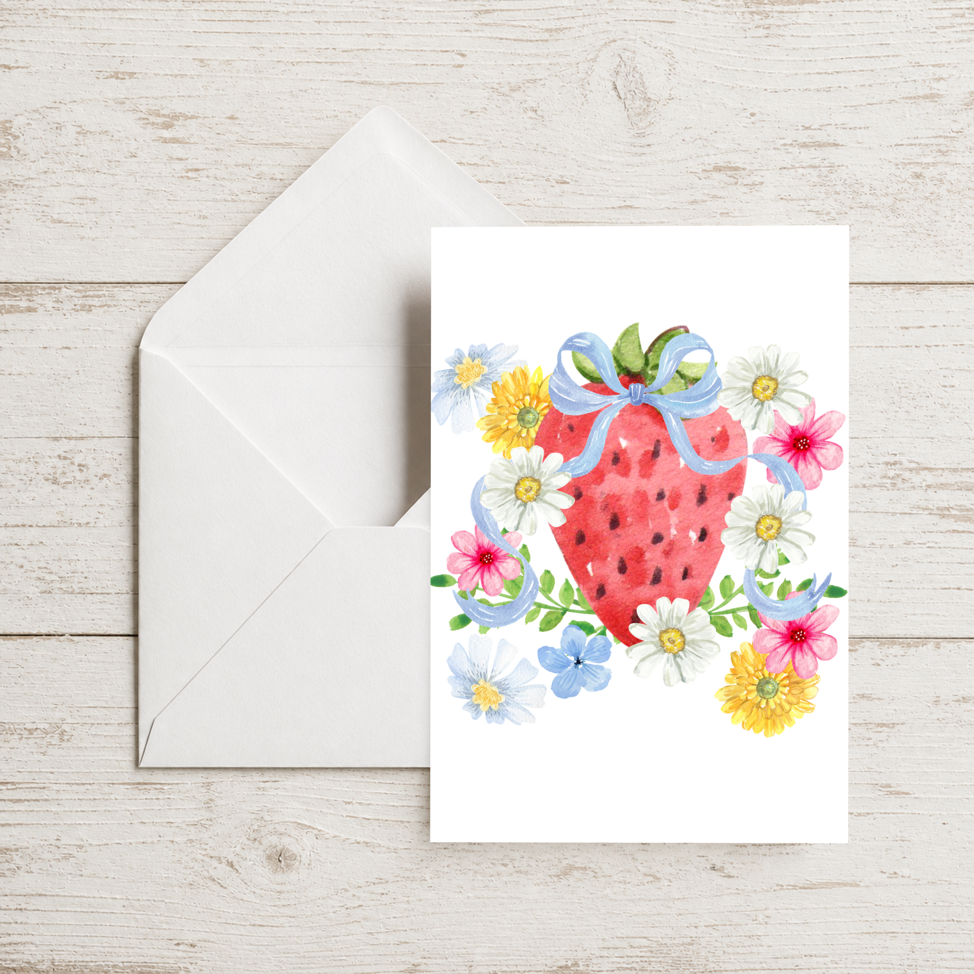 Spring Greeting Card – Watercolor Floral Design Blank Inside by The Saltwater Press