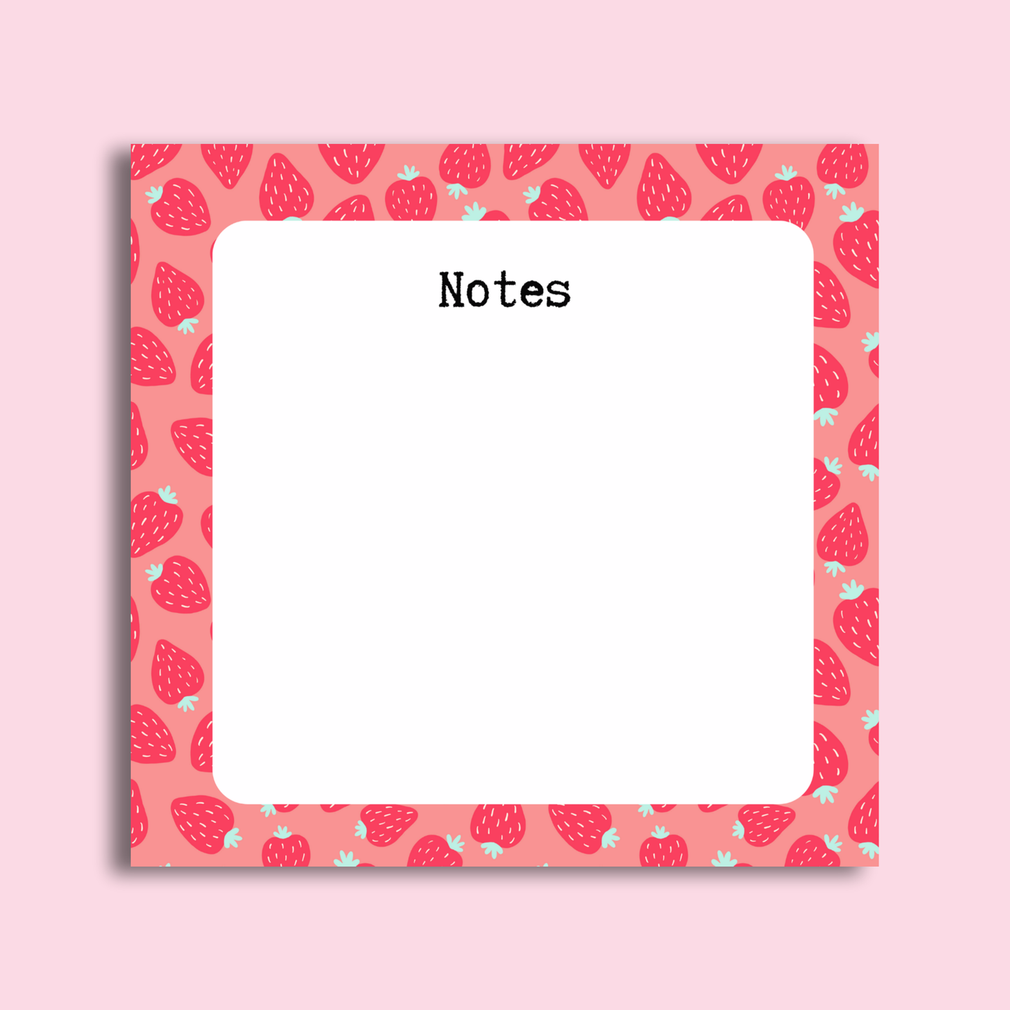Strawberry Sticky Note Pad by The Saltwater Press