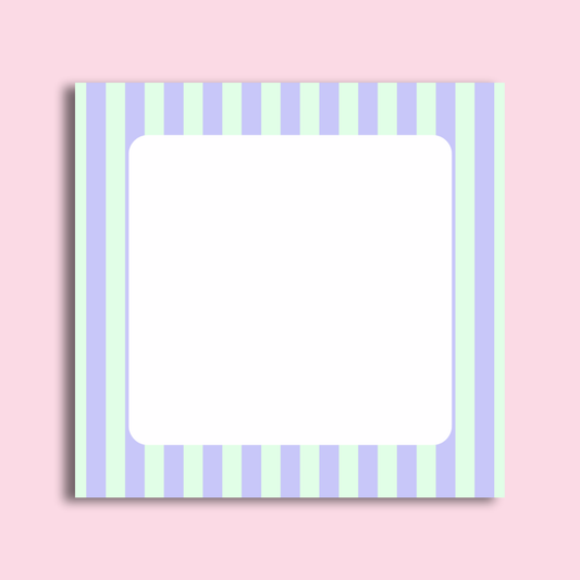 Striped Green and Blue Sticky Note Pad by The Saltwater Press