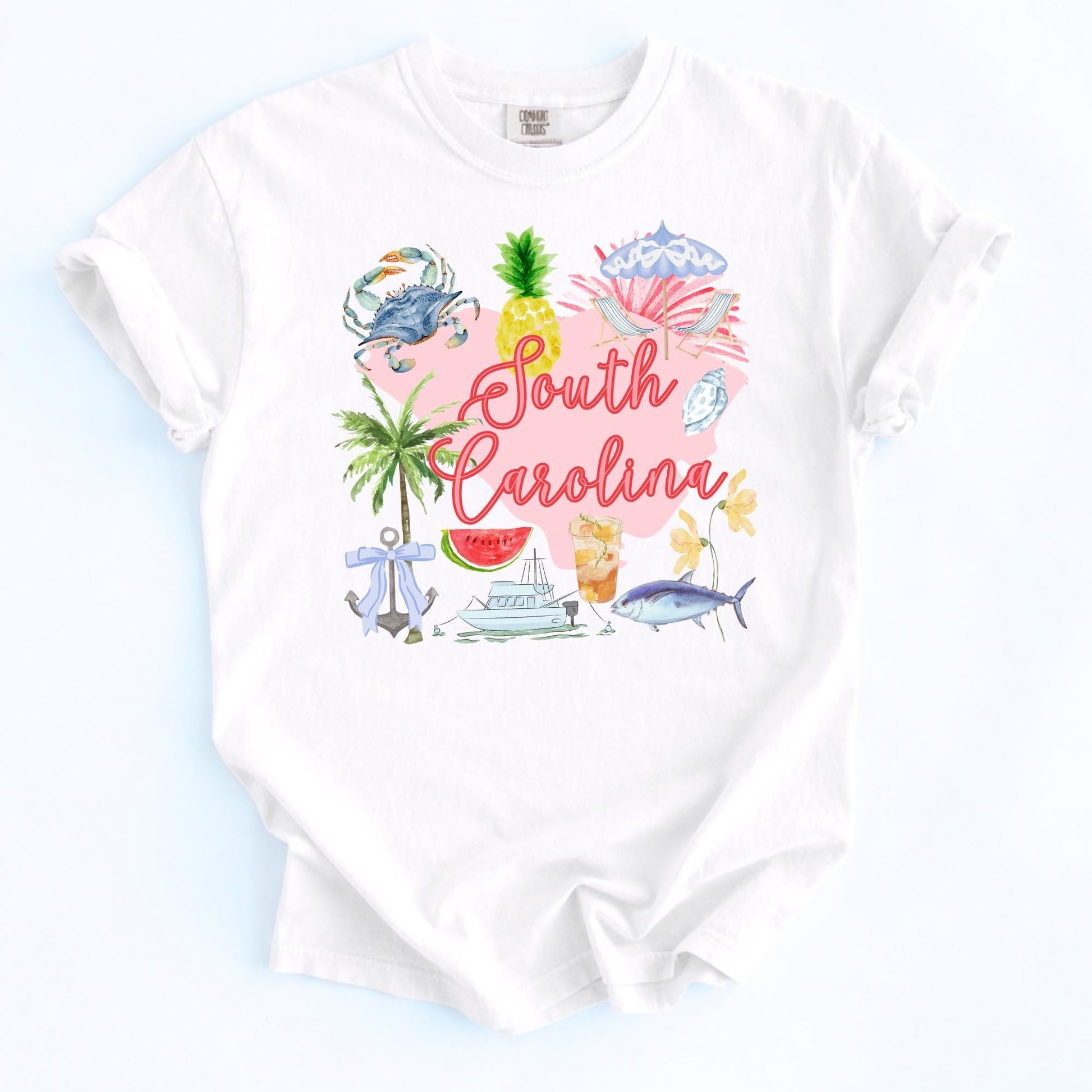 South Carolina Shirt – Tropical Beach Vacation Souvenir Coastal Tee by The Saltwater Press
