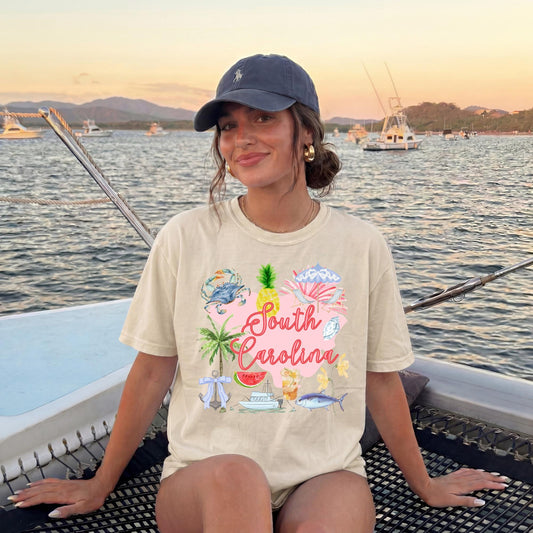 South Carolina Shirt – Tropical Beach Vacation Souvenir Coastal Tee by The Saltwater Press